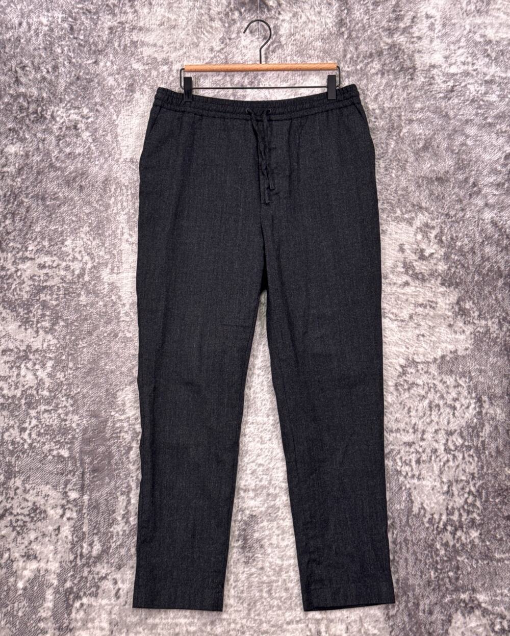 AMI Paris Alexandre Mattiussi Pants Large Mens Gray Wool Slim Slim Drawstring